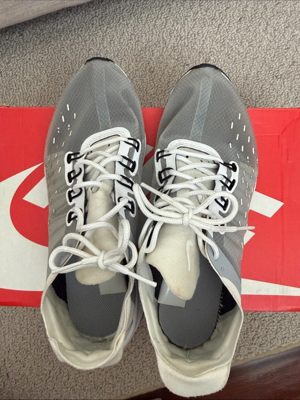 Nike EXP-X14 (GS) White/Wolf Grey-Black Sneakers - Size: 7Y